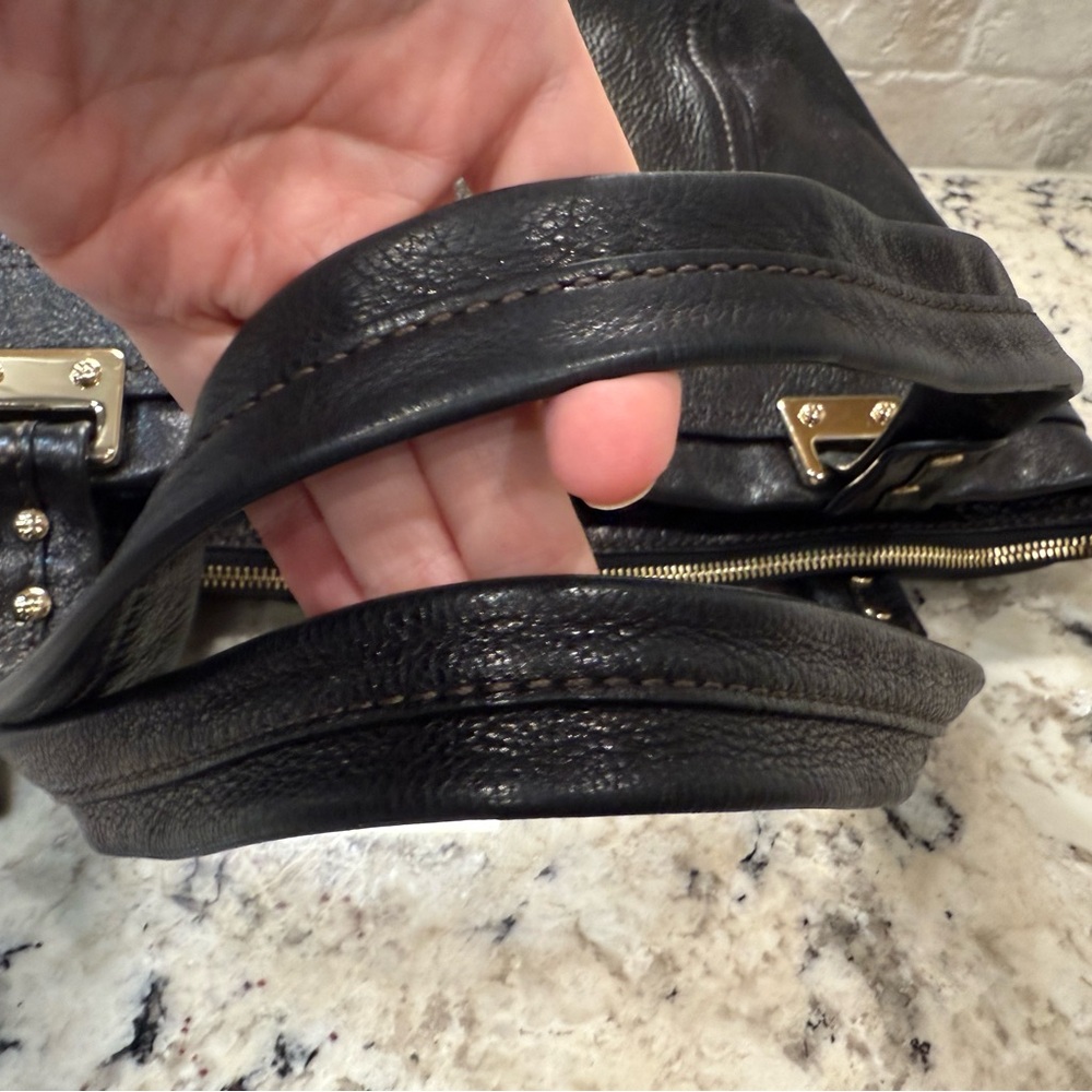 Kate Spade EUC Vintage Bronzed Black Leather Shoulder Bag - Picture 4 of 10